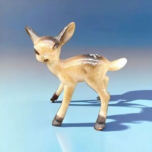 Vintage Celluloid Deerindeer Deer Reindeer Fawn Figurine Mini Christmas Deer 2”